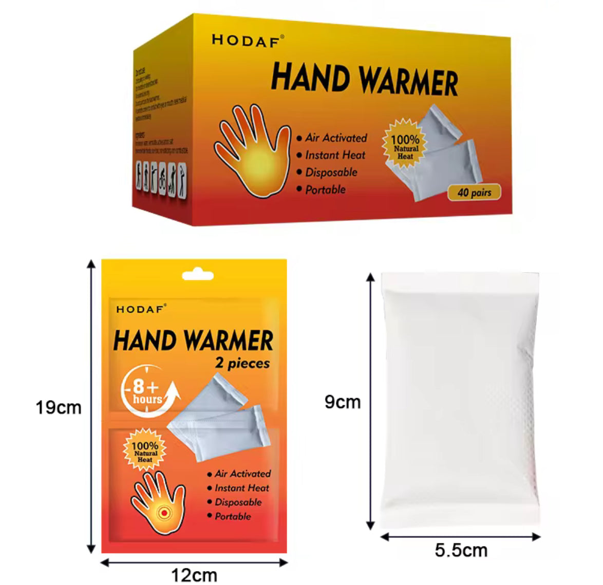 Hand Warmers - Box of 40 Pairs