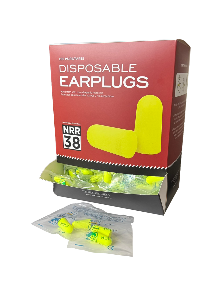 Foam Ear Protection 38dB. Box 200 Pairs