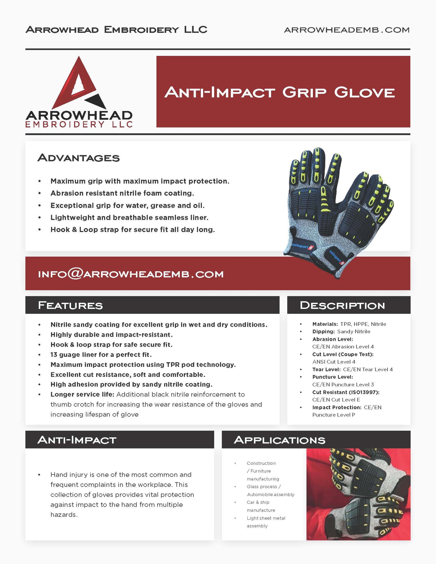 Impact Resistant Safety Gloves